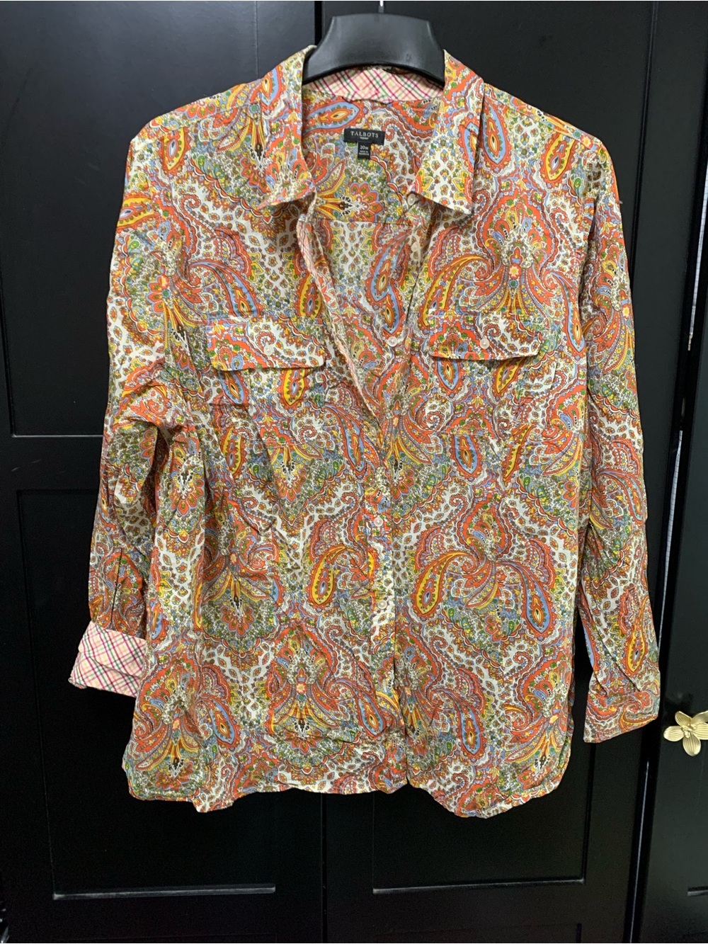Talbots plus size Paisley Button-Down Shirt tailored old money fall layers